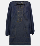 Zimmermann Devi lace-up denim minidress