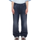 Balenciaga Navy Curved Knee Jeans
