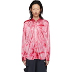 Comme des Garcons Homme Plus Pink Jersey Bright Uneven Dyed Shirt