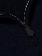 Kingsman - Argylle Jacquard-Knit Wool Half-Zip Sweater - Blue