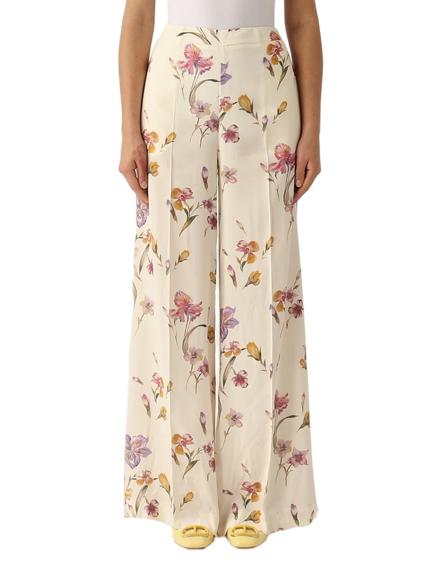 Photo: TwinSet Pantalone In Crepe De Chine A Fiori Trousers
