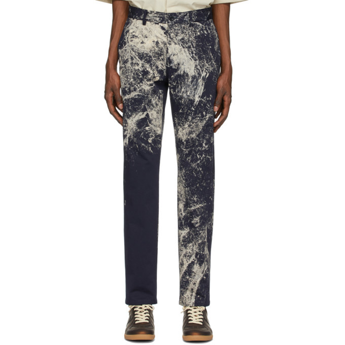 Photo: Maison Margiela Navy Paint Splatter Trousers