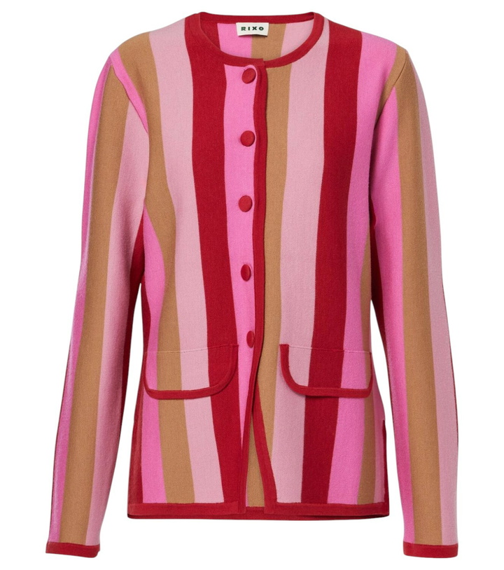 Photo: Rixo Mirja striped wool-blend cardigan