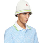 Casablanca White Stripe Crochet Bucket Hat