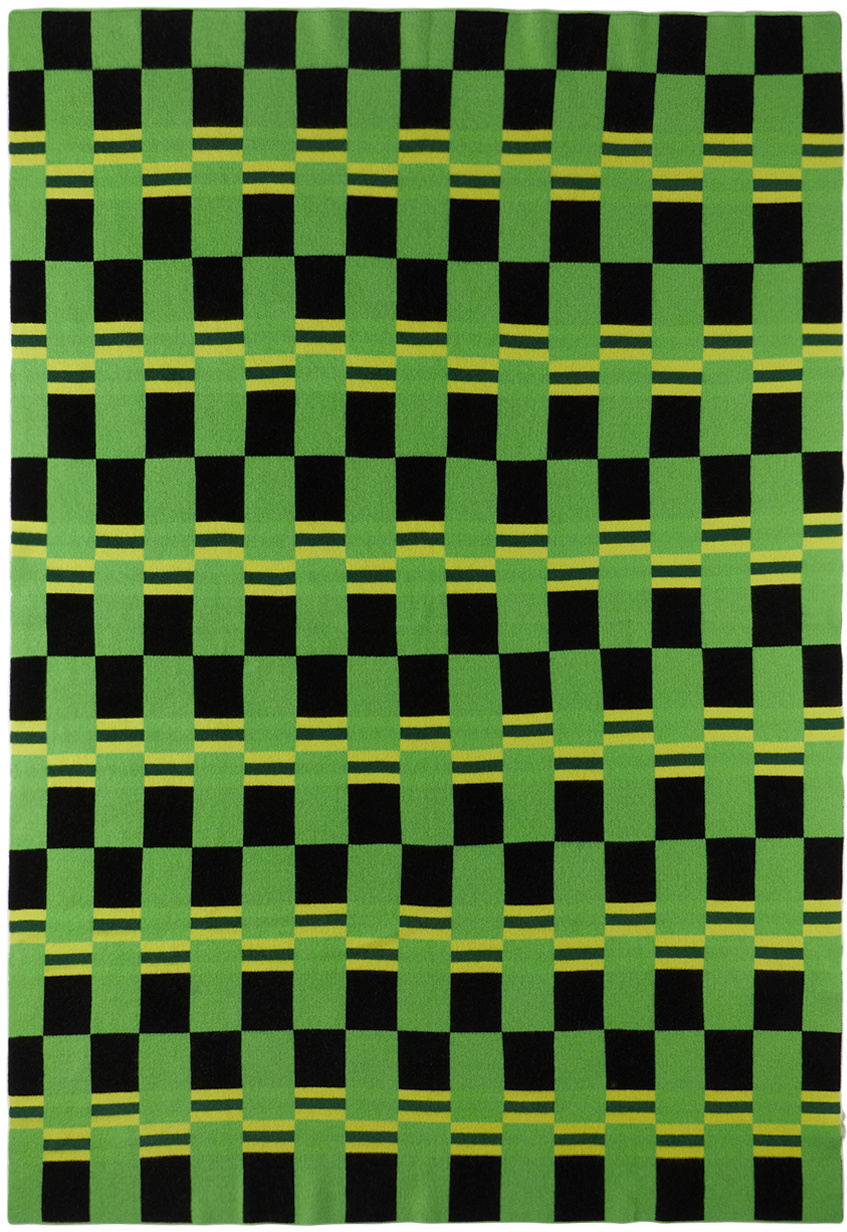 Photo: The Elder Statesman Green & Black Stretch Checker Blanket