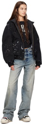 R13 Black Seamless Workwear Bomber Jacket