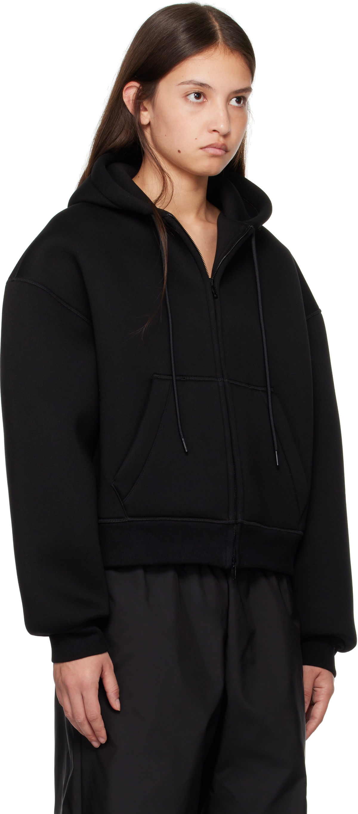 WARDROBE.NYC Black Bonded Zip Hoodie