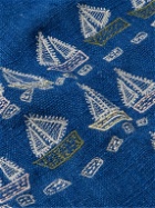 SMR Days - Paraiso Camp-Collar Embroidered Cotton Shirt - Blue