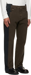 Maison Margiela Black & Brown Straight-Leg Jeans