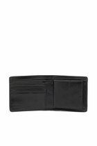 Diesel Bi-fold leather wallet with embossed logo - Small Wallets Mens in Black