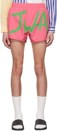 JW Anderson Pink 'JWA' Logo Swim Shorts