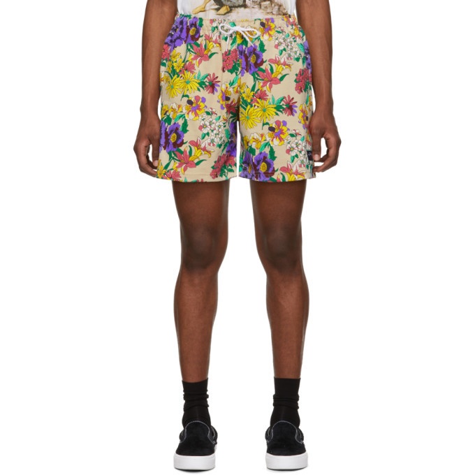 Photo: Noah NYC Beige and Multicolor Floral Rugby Shorts