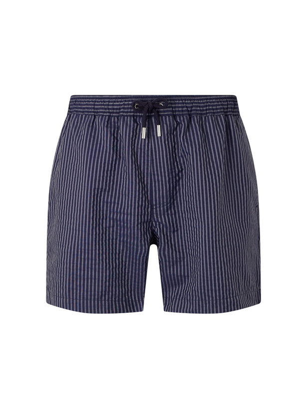 Photo: Mr P. - Navi Striped Straight-Leg Swim Shorts - Blue