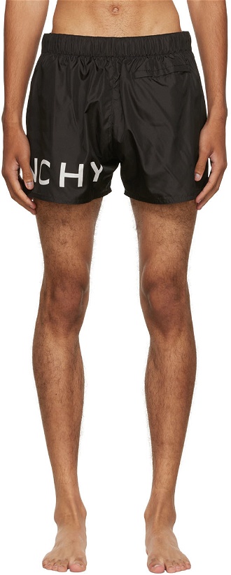 Photo: Givenchy Black Branded Swim Shorts