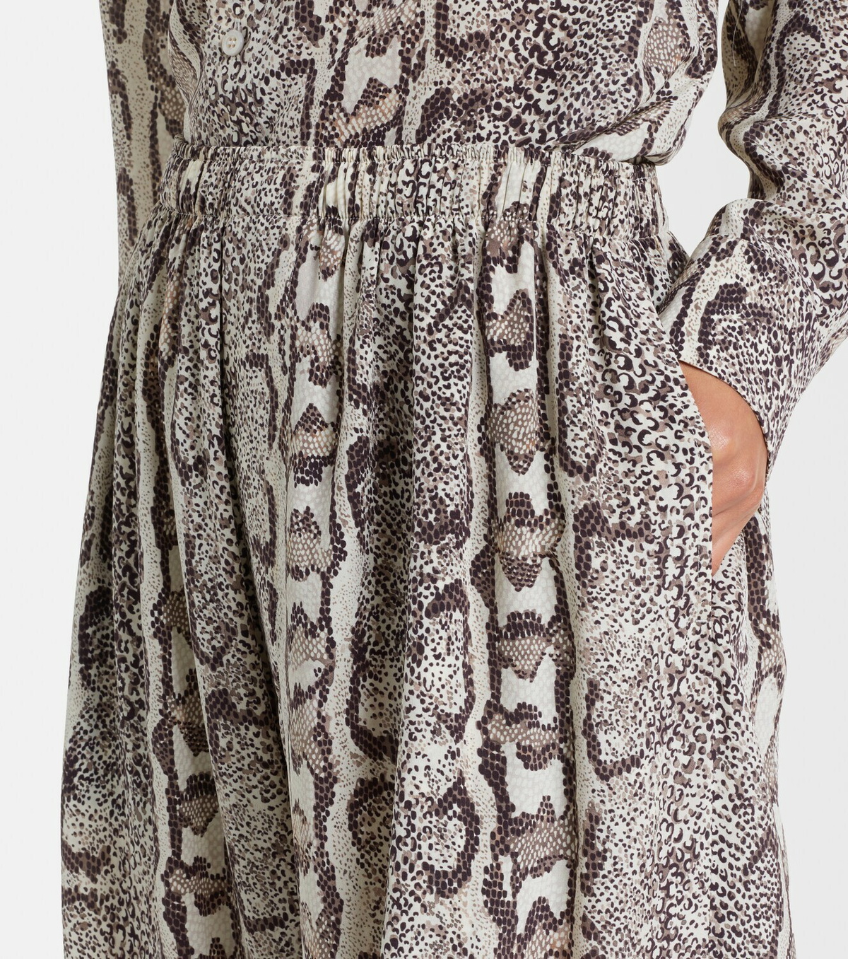Balenciaga Snake-print silk palazzo pants