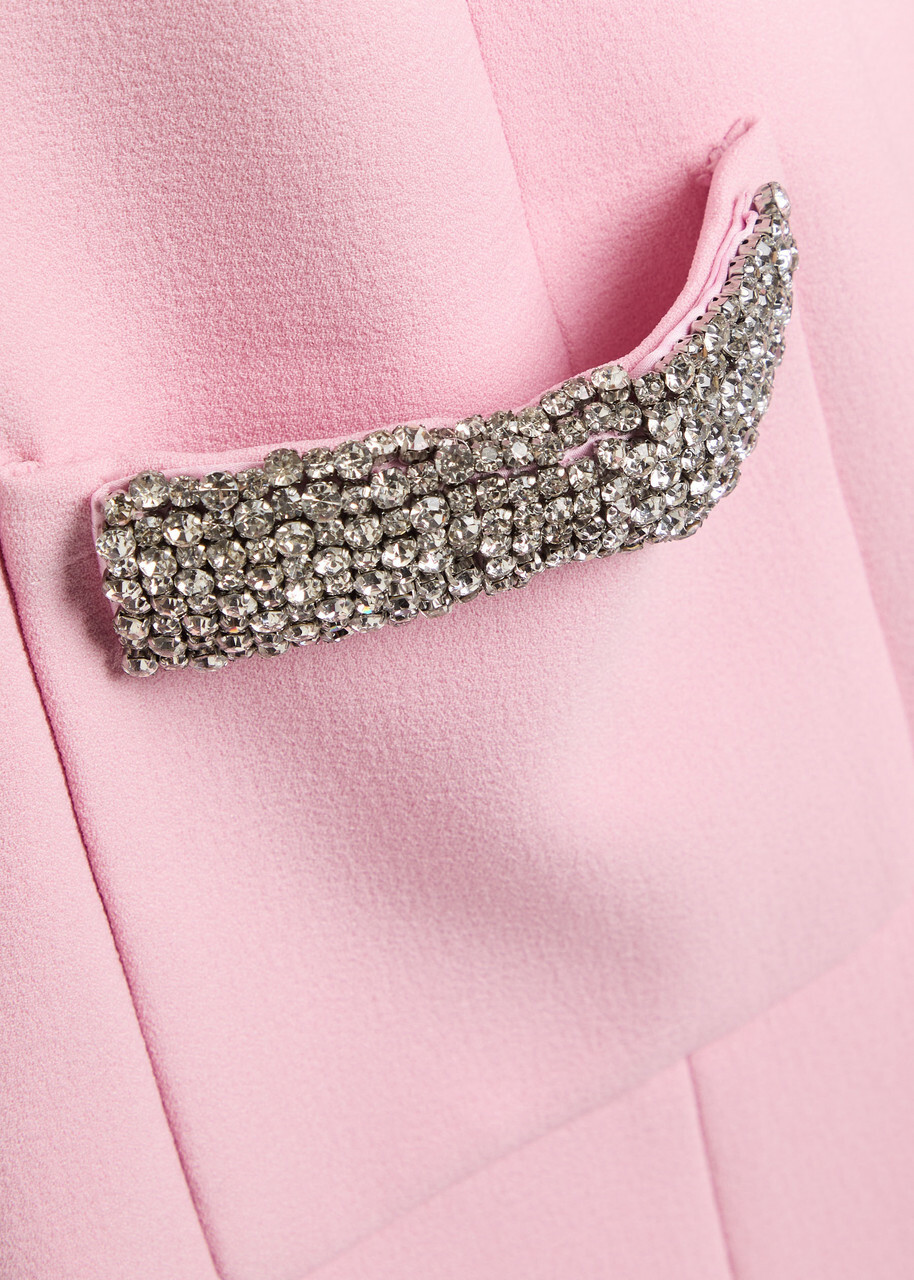 Rebecca Vallance Nemy Crystal-embellished Crepe Mini Dress Light Pink