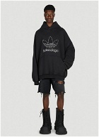 adidas x Balenciaga - Embroidered Logo Hooded Sweatshirt in Black