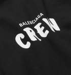 Balenciaga - Logo-Print Loopback Cotton-Jersey Hoodie - Black
