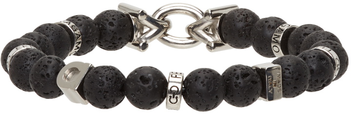 Photo: Salvatore Ferragamo Black Elasticized Gancini Bracelet