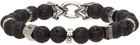 Salvatore Ferragamo Black Elasticized Gancini Bracelet