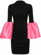 MARQUES'ALMEIDA Jersey & Ruffled Taffeta Mini Dress