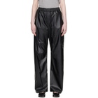 MM6 Maison Margiela Black Light Wide-Leg Faux-Leather Trousers
