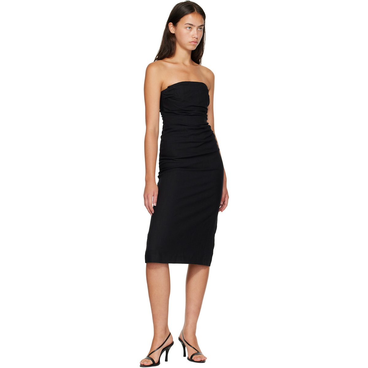 ANINE BING Black Tyla Midi Dress