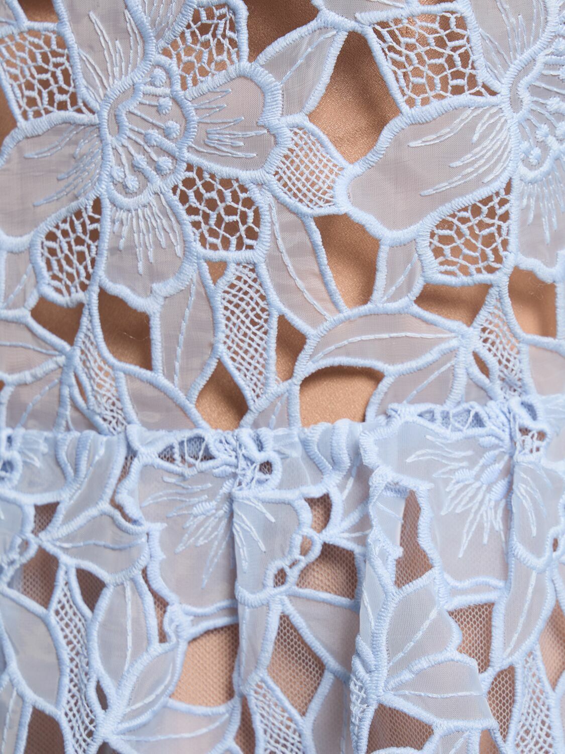 SELF-PORTRAIT Organza Lace Midi Dress Self-Portrait
