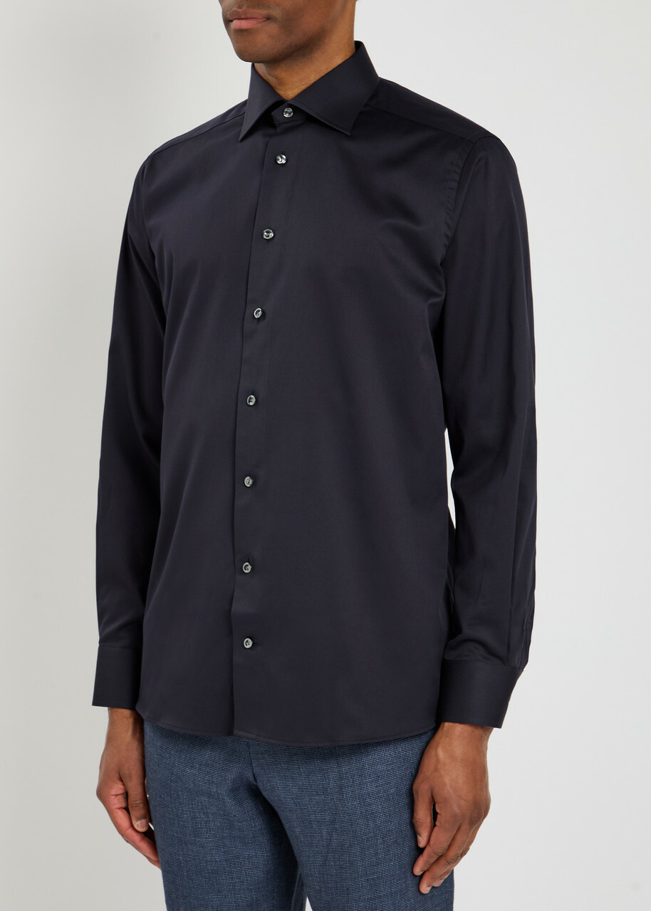 Eton Cotton-twill Shirt Navy