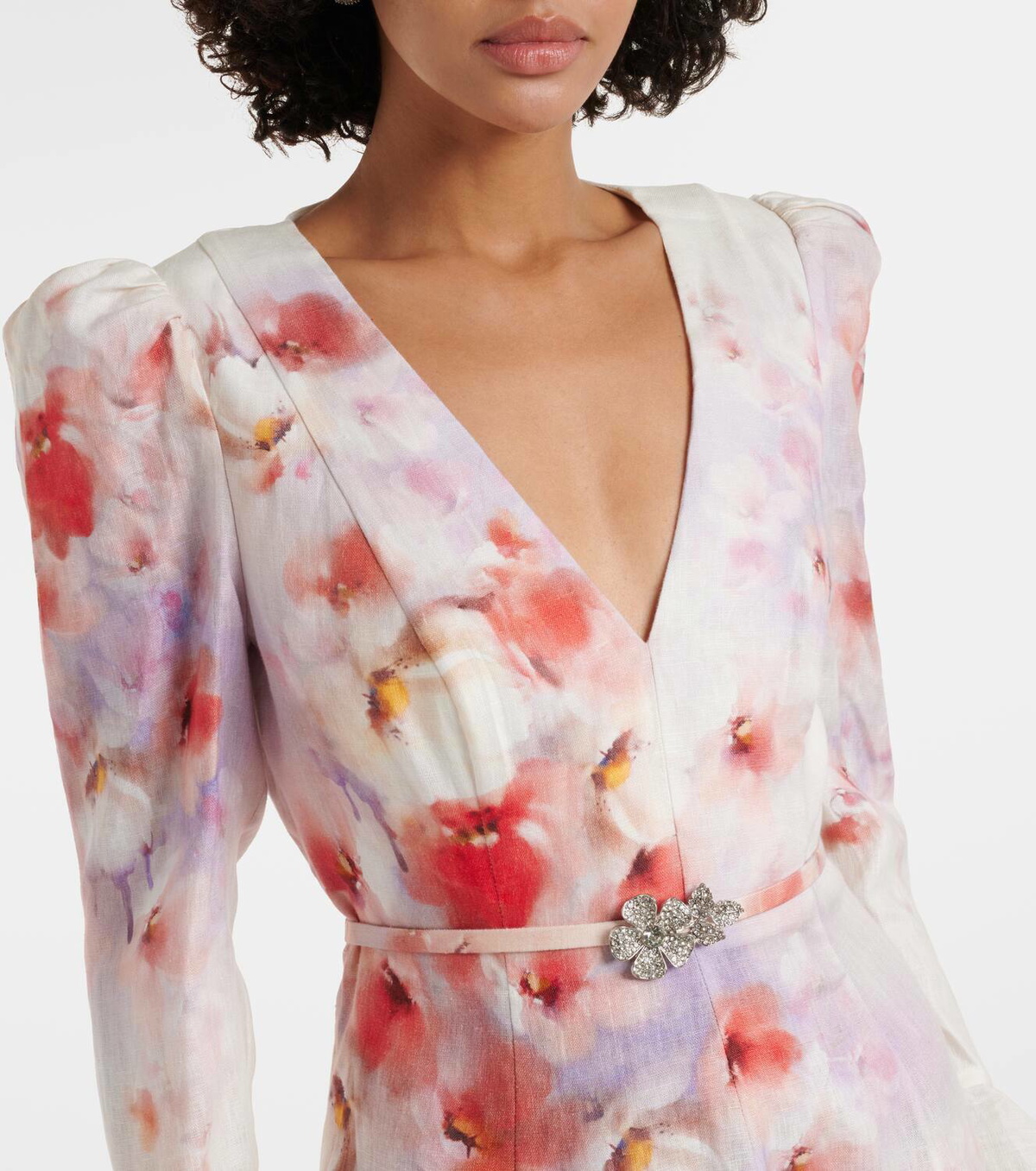 Zimmermann Crush embellished linen midi dress Zimmermann