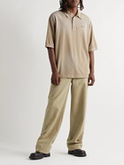 Acne Studios - Oversized Logo-Embroidered Cotton-Piqué Polo Shirt - Neutrals