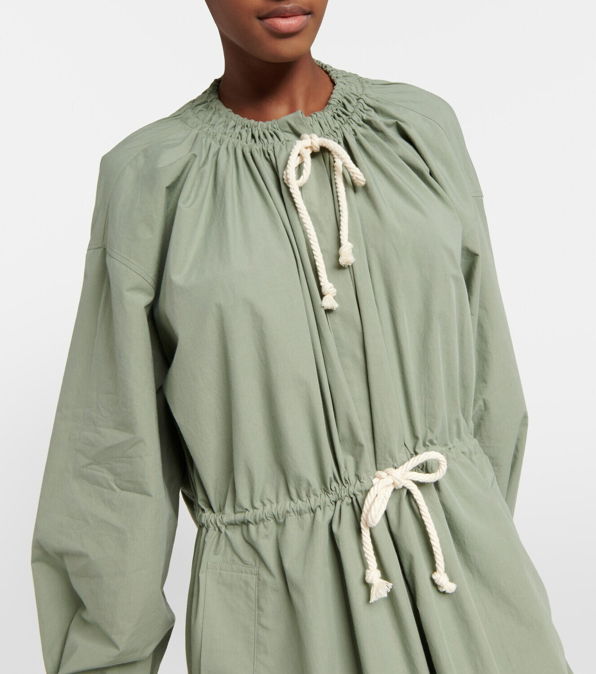 Jil Sander - Drawstring cotton poplin midi dress Jil Sander