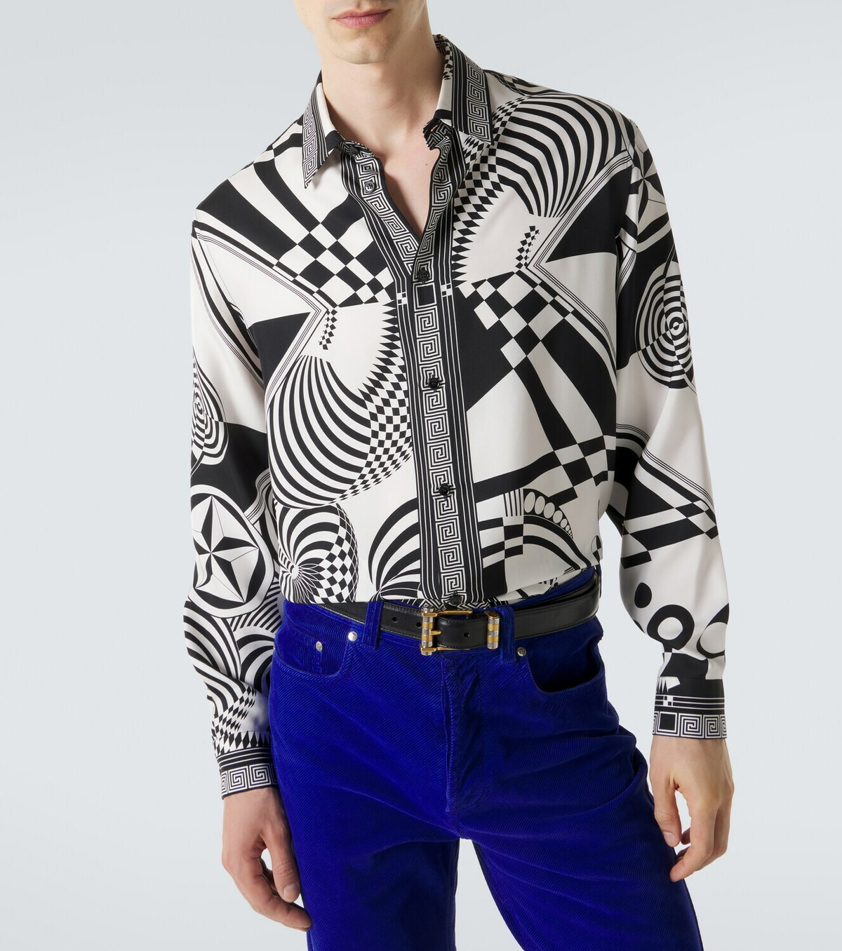 Versace Printed silk twill shirt