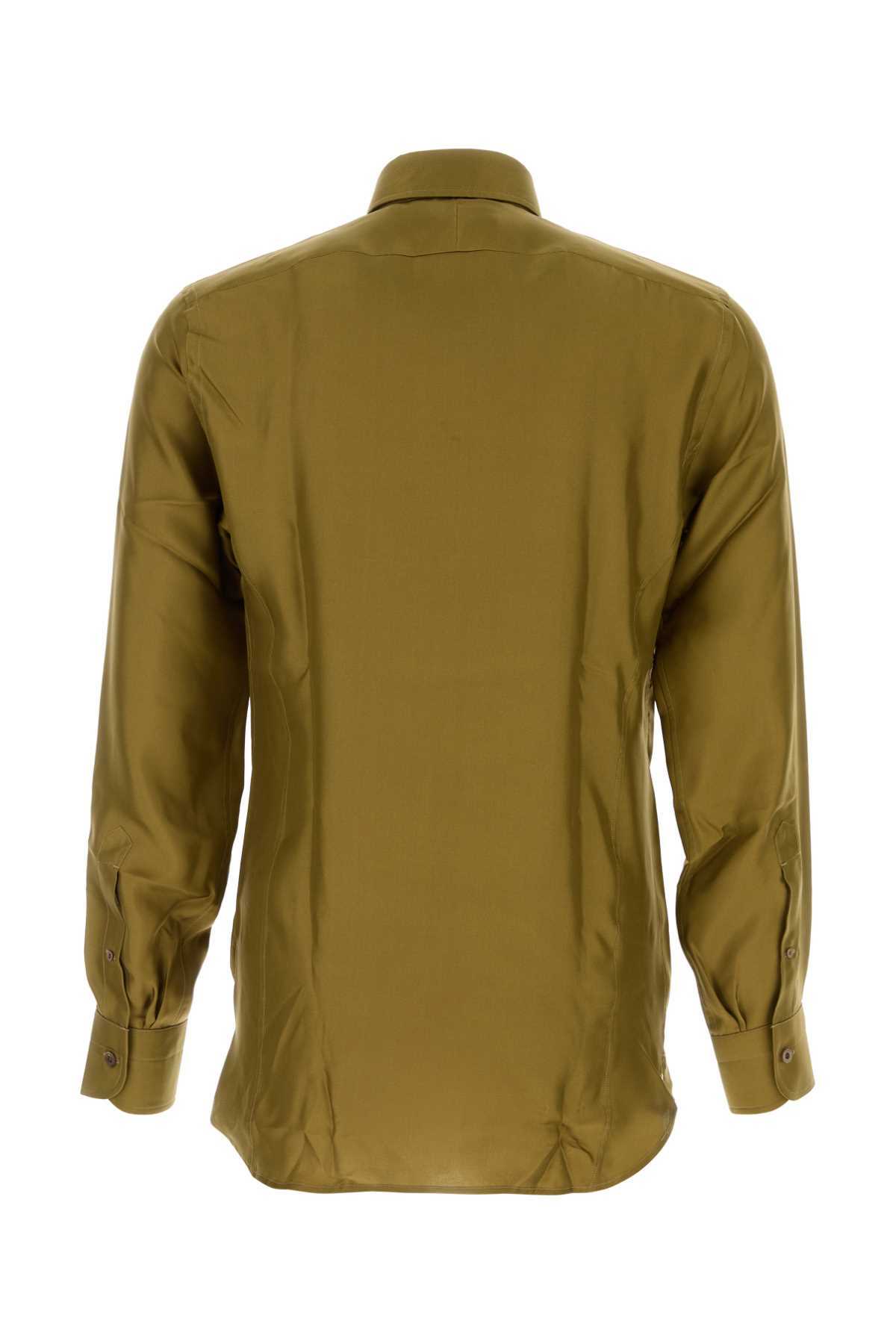 Tom Ford Olive Green Silk Shirt TOM FORD
