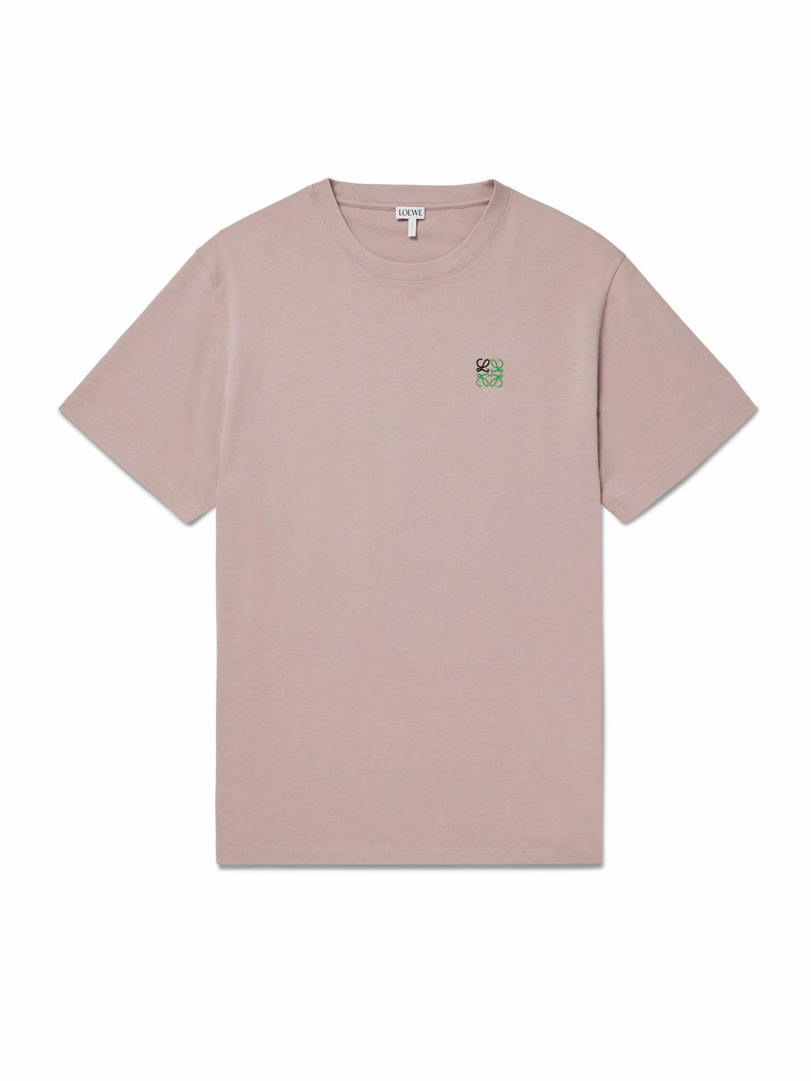 LOEWE ピンク ロゴ刺繍 Tシャツ M Loewe - Logo-Embroidered Cotton-Jersey T-Shirt - Pink Loewe