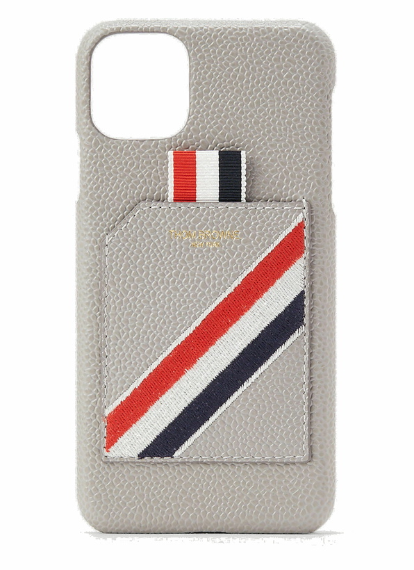 Photo: Thom Browne - Leather IPhone 11 Pro Case in Grey