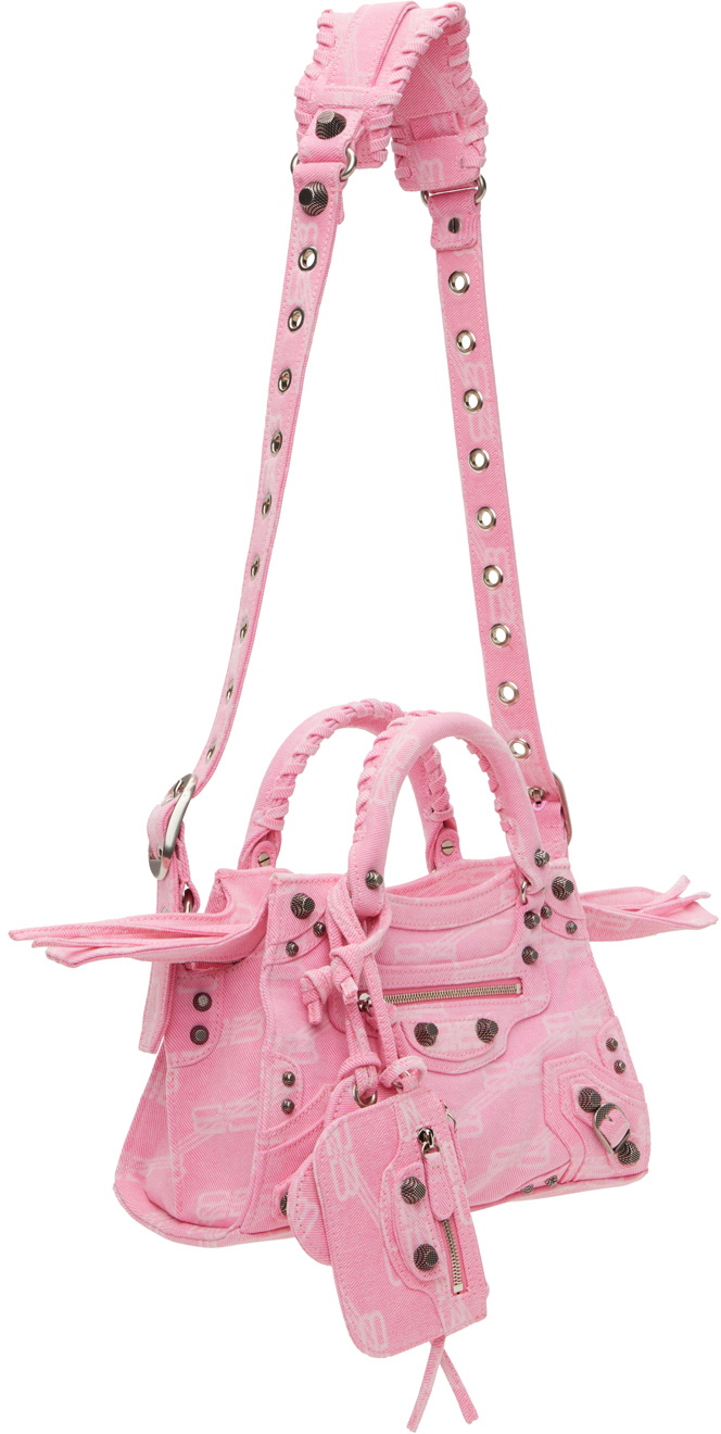 Balenciaga Pink XS Neo Cagole Denim Bag Balenciaga