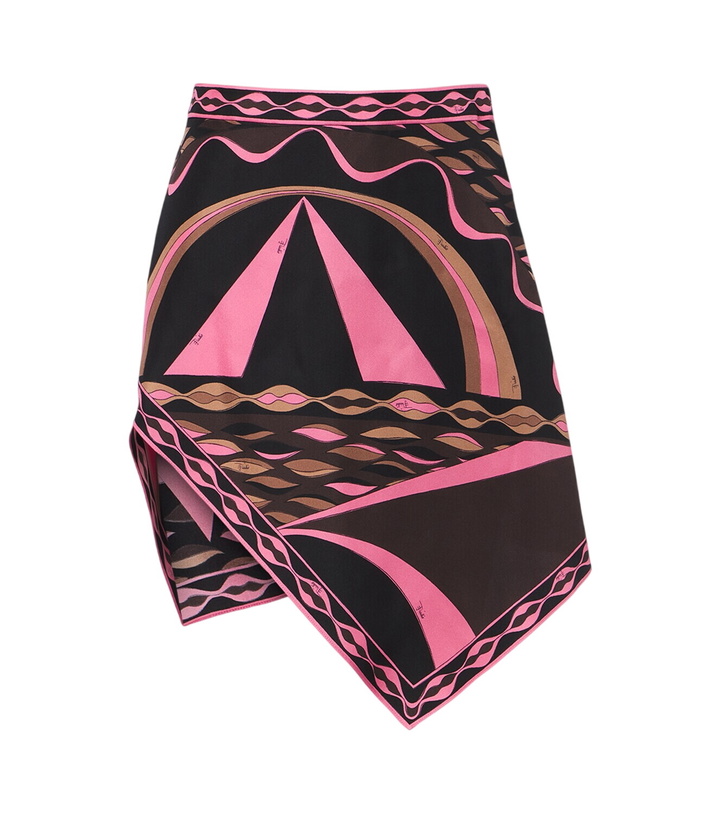 Photo: Pucci Dune asymmetric silk twill miniskirt