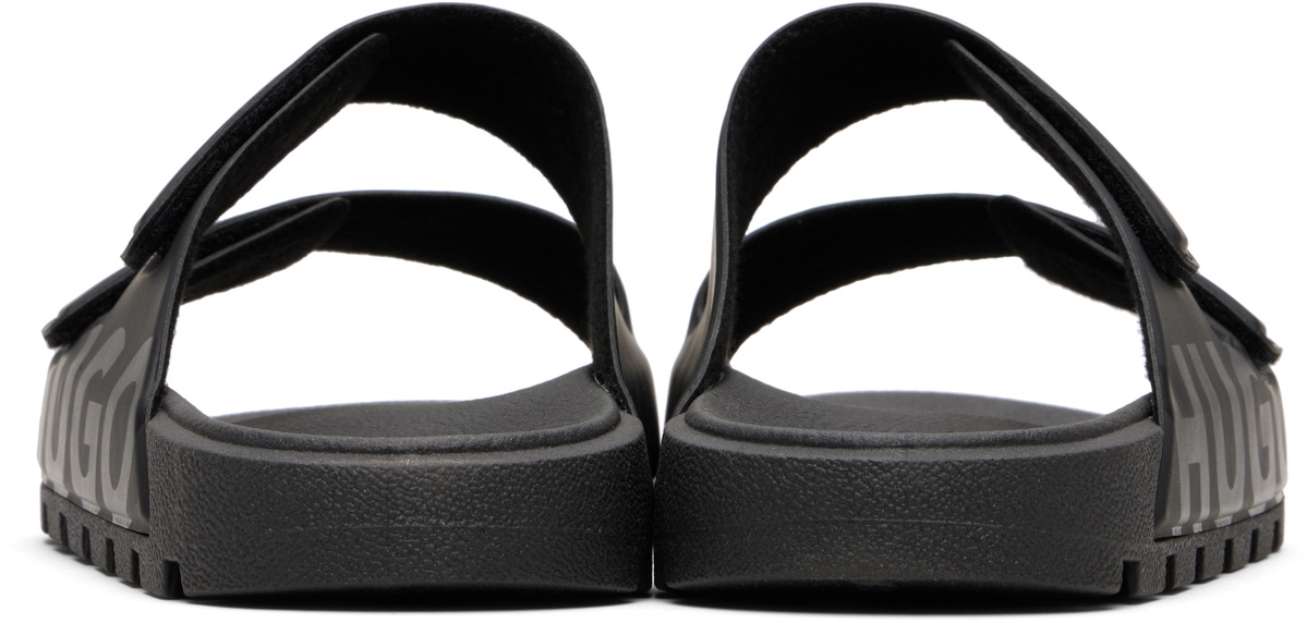 Hugo Black Logo Double Touch Sandals