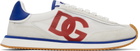 Dolce&Gabbana White & Gray Mixed-Material 'DG' Cushion Sneakers
