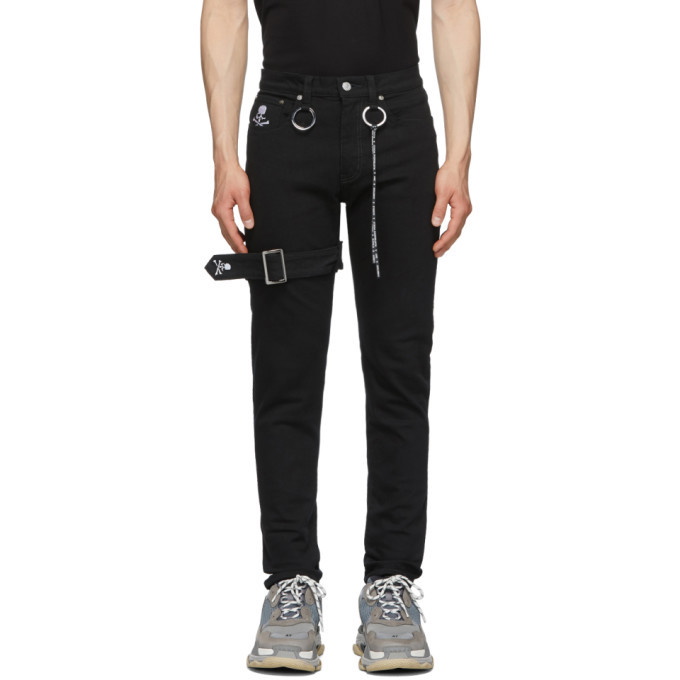 Photo: mastermind WORLD Black Strap Jeans