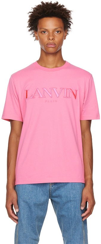Photo: Lanvin Pink Embroidered T-Shirt