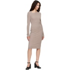 MM6 Maison Margiela Taupe Ribbed Midi Dress