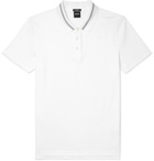 Hugo Boss - Contrast-Tipped Cotton-Jersey Polo Shirt - White