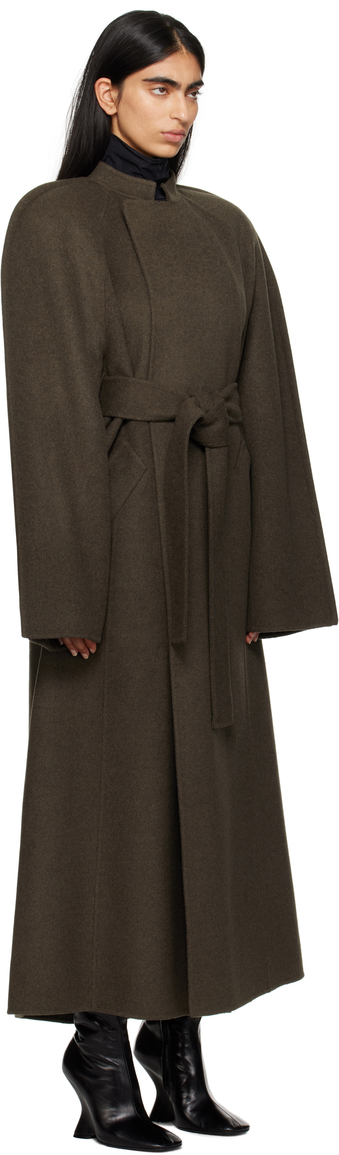 KHAITE Green Rothen Coat