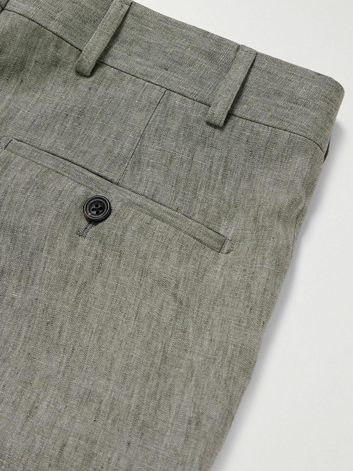 Kingsman - Slim-Fit Linen Suit Trousers - Green