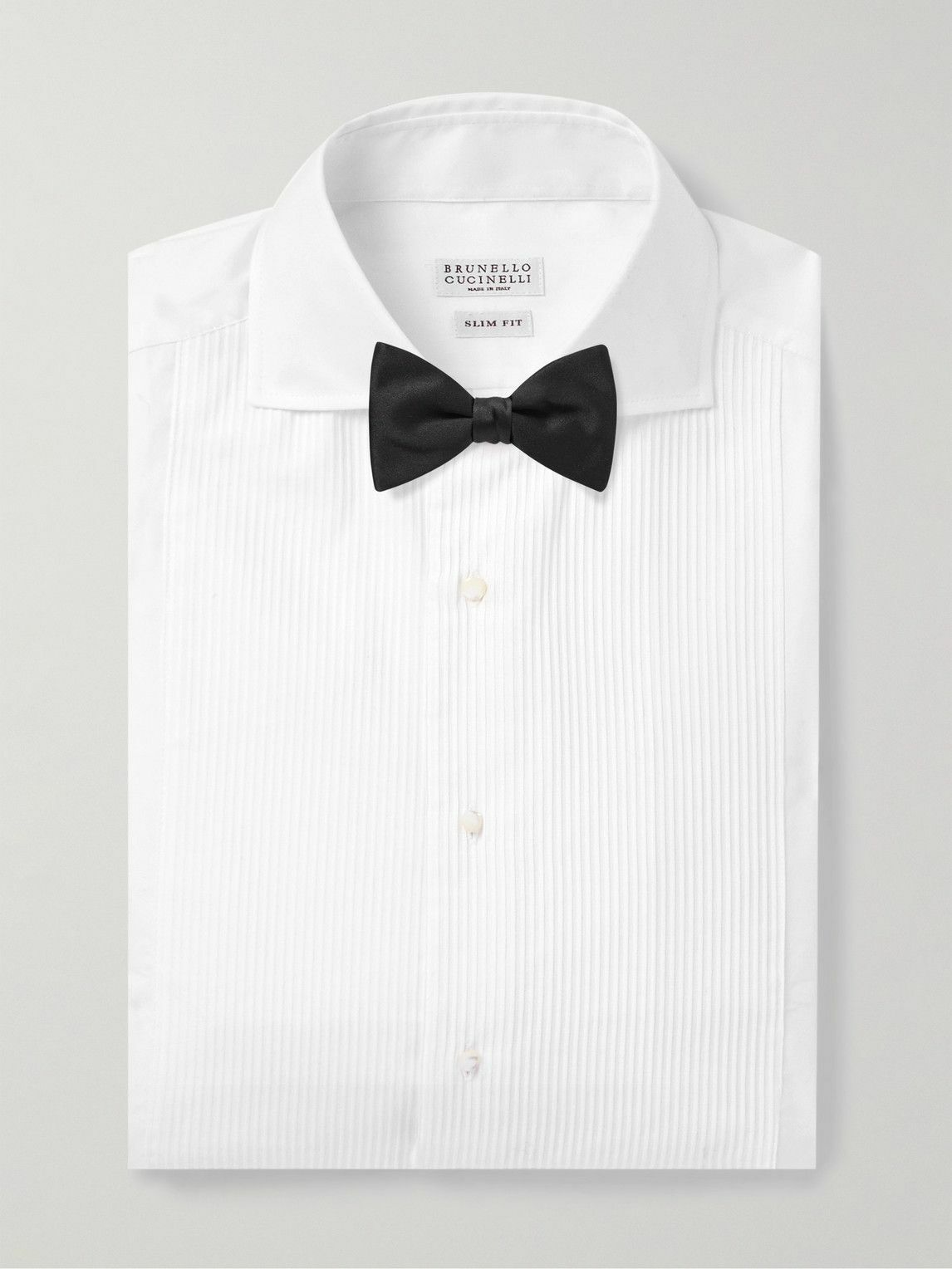 Brunello Cucinelli - Double-Cuff Bib-Front Cotton-Poplin Shirt - White