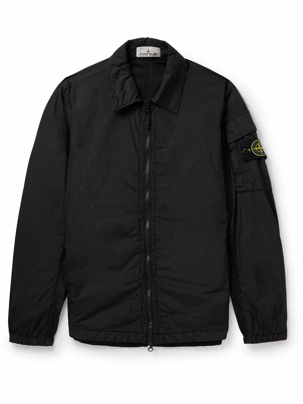 Photo: Stone Island - Logo-Appliquéd Crinkled-Nylon Jacket - Black