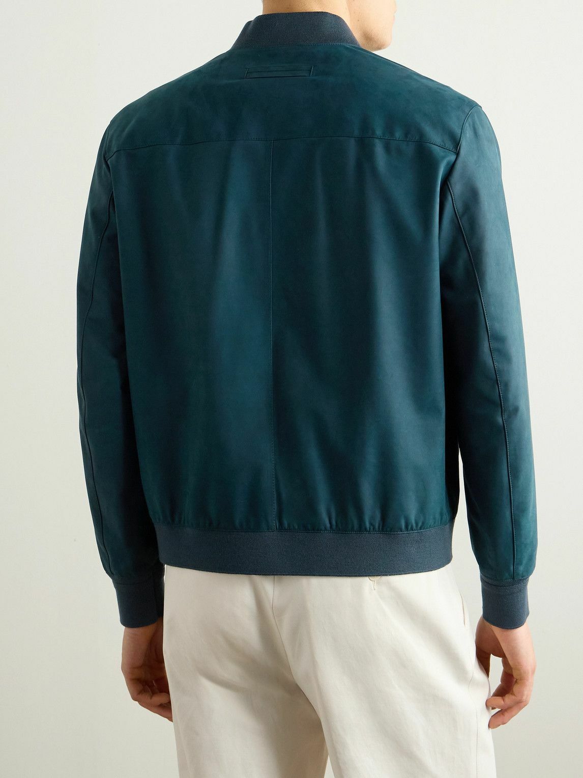 Zegna - Nubuck Bomber Jacket - Blue