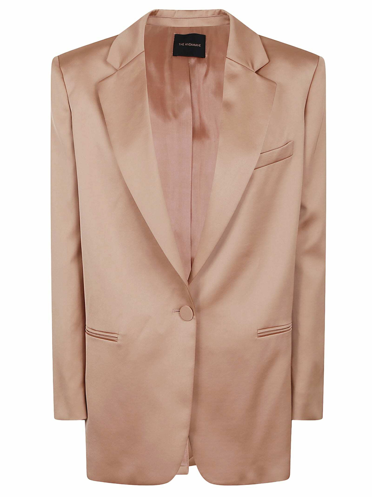THE ANDAMANE Guia Cotton Satin Oversize Blazer The Andamane